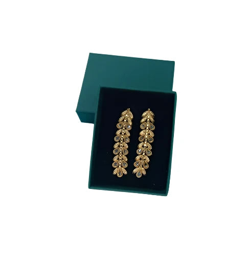 Top Bottom Earring Box - Green